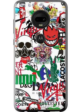 Чехол на motorola moto g7 many different logos "4022u-1614-10746"