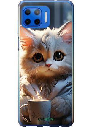 Чехол на motorola moto g plus white cat "5646u-2202-10746"