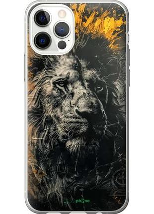 Чехол на iphone 12 pro лев в золотых красках "6155u-2052-10746"