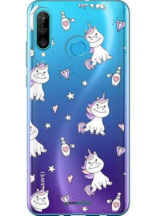 Чехол на huawei p30 lite единорожка v2 "4703u-1651-10746"