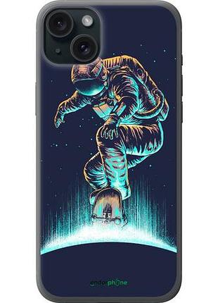 Чехол на iphone 15 plus космонавт на скейтборде "4145u-3097-10746"