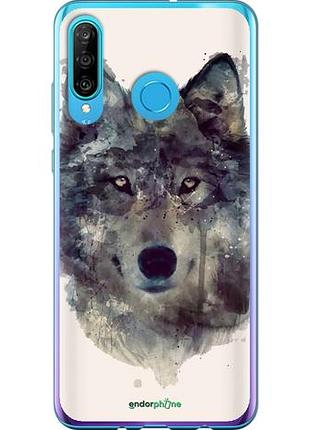 Чехол на huawei p30 lite волк-арт "4163u-1651-10746"