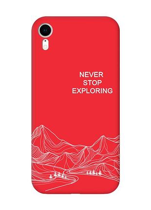 Матовый красный чехол на apple iphone xr путешествуй (принт 407)