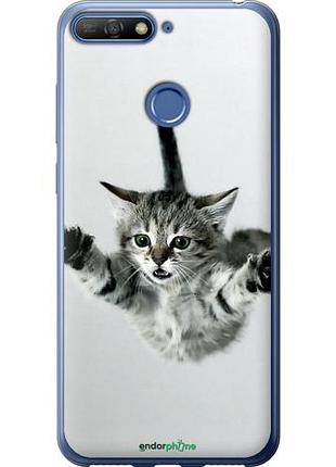 Чехол на huawei honor 7a pro летящий котёнок "2322u-1440-10746"