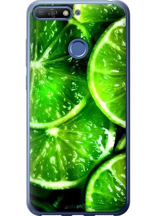 Чехол на huawei honor 7a pro зелёные дольки лимона "852u-1440-10746"