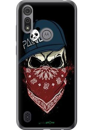 Чехол на motorola e6i череп в кепке "4127u-2355-10746"