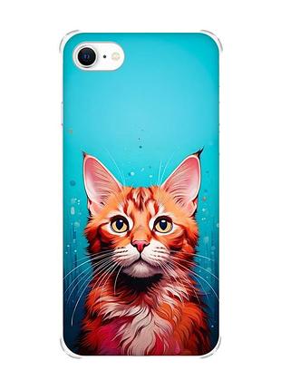 Чехол с утолщёнными углами на iphone 7 / 8 кошка (принт 408)