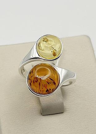 Кольцо серебряное с янтарем 18 3,7 г
