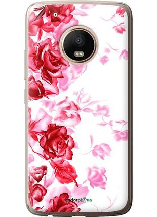 Чехол на motorola moto g5 plus нарисованные розы "724u-1038-10746"