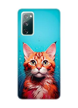 Чехол на samsung galaxy s20 fe кошка (принт 408)