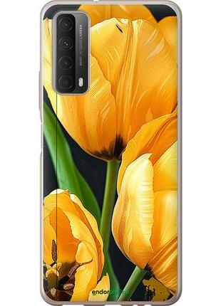 Чехол на huawei p smart 2021 желтые тюльпаны "5991u-2100-10746"