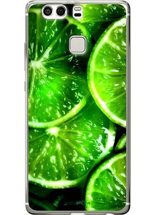 Чохол на huawei p9 plus зелені часточки лимона "852u-300-10746"