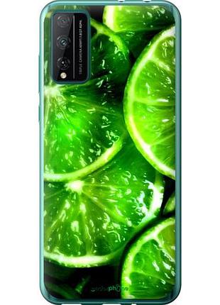 Чехол на huawei honor play 4t pro зелёные дольки лимона "852u-1914-10746"