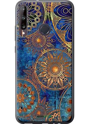 Чехол на huawei p40 lite e золотой узор "678u-1875-10746"