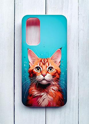 Матовий чохол з рожевими боками на samsung galaxy a54 5g (a546) кішка (принт 408)