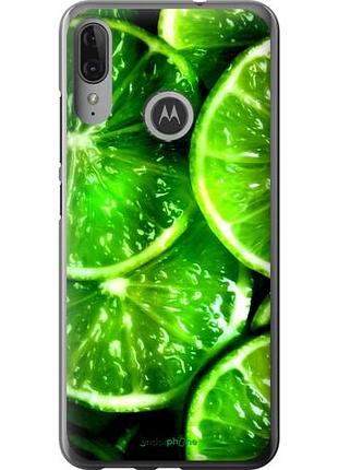 Чехол на motorola moto e6 plus зелёные дольки лимона "852u-1780-10746"