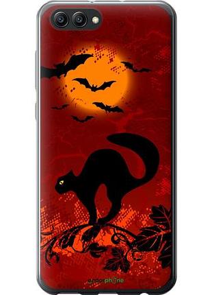 Чохол на huawei honor v10 / view 10 чорна кішка під місяцем "1190u-1579-10746"