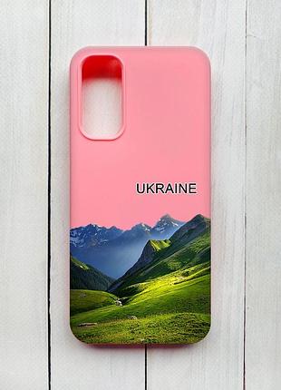 Матовый чехол на samsung galaxy a14 5g розовый карпаты украина (принт 409)