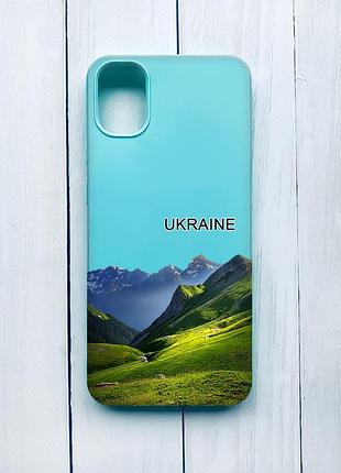 Матовий чохол на samsung galaxy a51 (2020)/a515 бірюзовий карпати україна (принт 409)