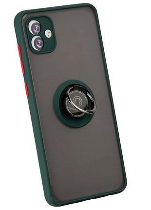 Чохол fiji colorframe для samsung galaxy a04 (a045) матовий бампер з кільцем підставкою green