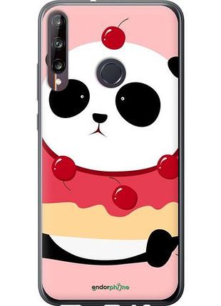 Чехол на huawei p40 lite e панда с пончиком "3991u-1875-10746"