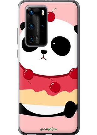 Чехол на huawei p40 pro панда с пончиком "3991u-1839-10746"