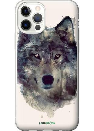 Чехол на iphone 12 волк-арт "4163u-2053-10746"