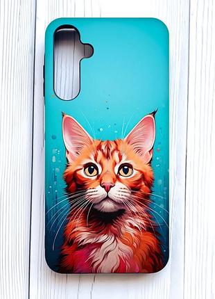 Матовий чохол з чорними боками на samsung galaxy a25 (a256) кішка (принт 408)
