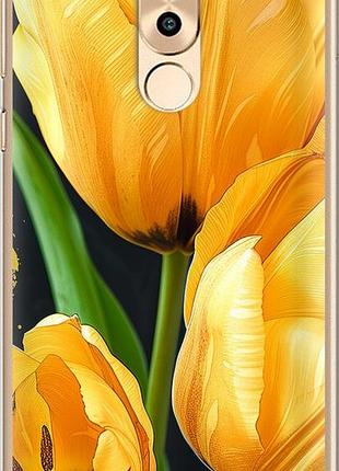 Чехол на huawei mate 9 lite желтые тюльпаны "5991u-474-10746"
