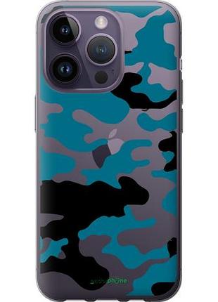 Чохол на iphone 14 pro камуфляж прозорий фон "4877u-2646-10746"