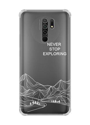 Чехол с утолщёнными углами на xiaomi redmi 9 путешествуй (принт 407)