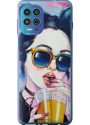 Чохол на motorola edge s арт-дівчина в окулярах "3994u-2860-10746"