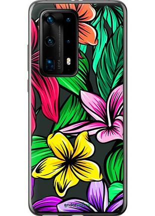 Чехол на huawei p40 pro plus тропические цветы 1 "4753u-1917-10746"