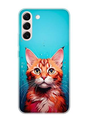 Чехол на samsung galaxy s22 кошка (принт 408)