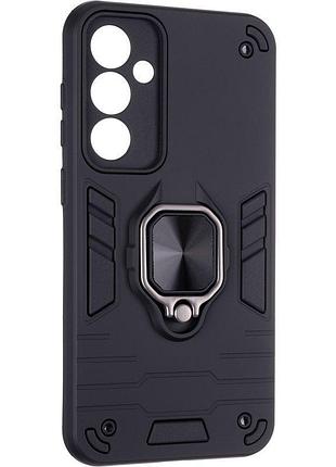 Чехол fiji defence для samsung galaxy s23 fe (s711) защитный бампер с кольцом подставкой black