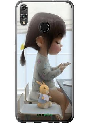 Чехол на huawei honor 8x милая девочка с зайчиком "4039u-1596-10746"