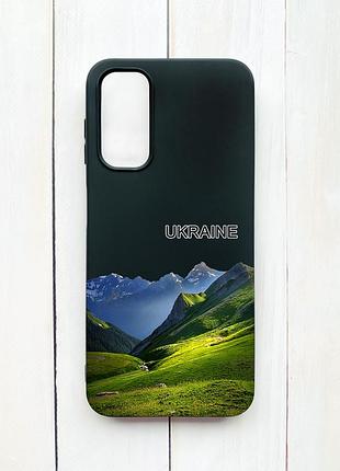 Матовий чорний чохол на samsung galaxy a14 5g карпати україна (принт 409)