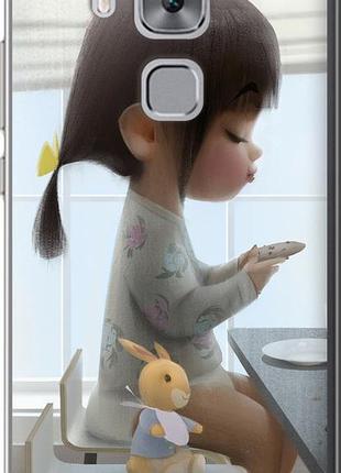 Чехол на huawei nova plus милая девочка с зайчиком "4039u-961-10746"