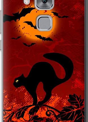 Чехол на huawei nova plus чёрная кошка под луной "1190u-961-10746"