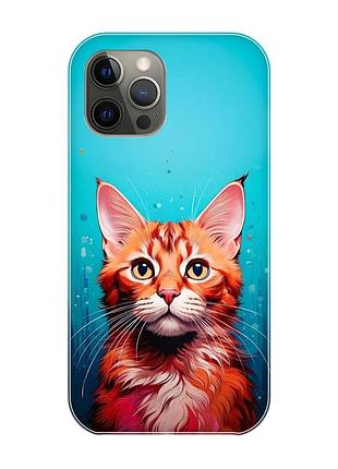 Чехол на iphone 12 pro max кошка (принт 408)