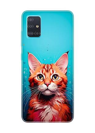 Чехол на samsung galaxy a51 кошка (принт 408)