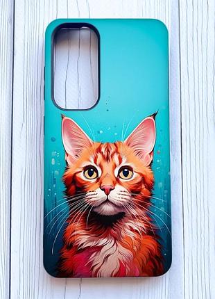 Матовий чохол з чорними боками на samsung galaxy s24 кішка (принт 408)