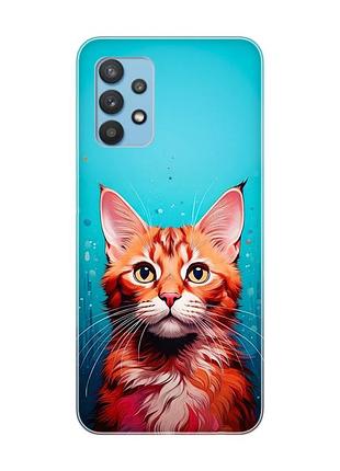 Чехол на samsung galaxy a32 кошка (принт 408)