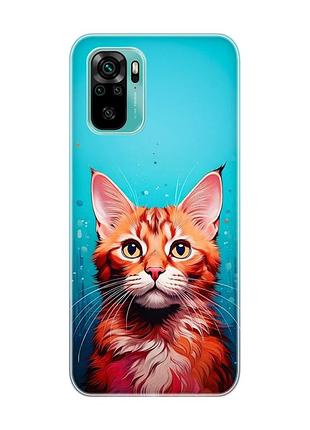 Чехол на xiaomi redmi note 10/note 10s кошка (принт 408)