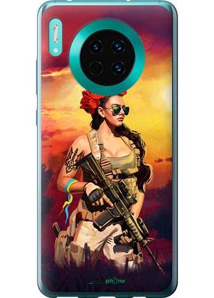 Чехол на huawei mate 30 украинка с оружием "5316u-1773-10746"