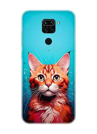 Чохол на xiaomi redmi note 9/redmi 10 x кішка (принт 408)