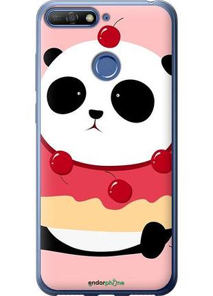 Чехол на huawei honor 7a pro панда с пончиком "3991u-1440-10746"