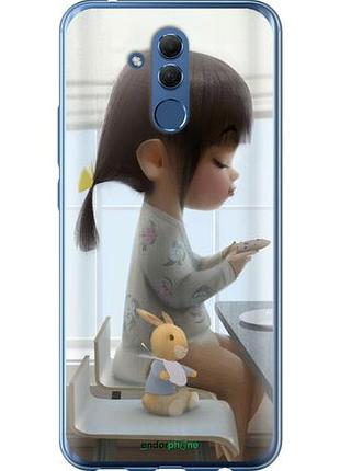 Чехол на huawei mate 20 lite милая девочка с зайчиком "4039u-1575-10746"