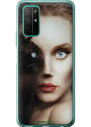 Чехол на huawei honor 30s взгляд женщины и кошки "4041u-1897-10746"
