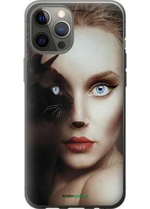 Чохол на iphone 12 pro max погляд жінки та кішки "4041u-2054-10746"